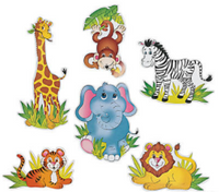 Jumbo Zoo Animal Cardstock Cutouts