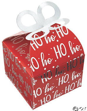 Holiday Red Bow Top Favor Boxes